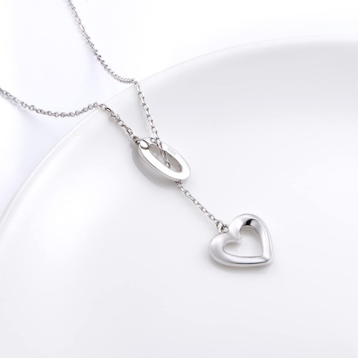 Long Necklace 925 Sterling Silver Adjustable Y Shaped Lariat Chain Necklace for Women Girls - Image 4