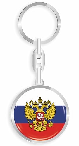 daged RD Porte-clés Russie en métal avec effet 3D + autocollant, multicolore, 33mm