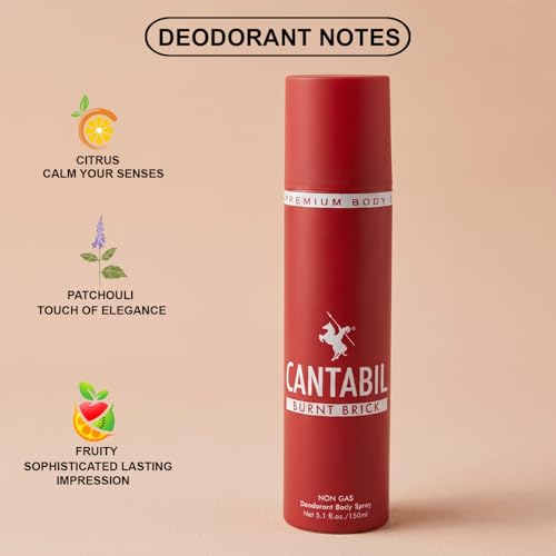 Image of Cantabil Electric Blue & Midnight Date & Burnt Brick Unisex No Gas Deodorant Body Spray | Combo Of 3 X 150ml With Lotus, Mint, Citrus | Perfume Deo For Men & Women | Rakhi Gift for Brother
