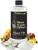 Miami Luxe Escape Essential Oil Refill Luxury Hotel Inspired - Long Lasting Aroma for Home & Office Diffuser - 500 ml Fresh Blend of Jasmine, Fruits and Musk Wood, Scent for Spa Wellness Aromatherapy.