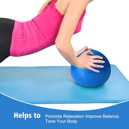 TRIXES Blau Pilates-Übung, Kräftigungsball, PVC, Yoga-Workout-Gymnastik-Übungshilfe, Gymnastikball, Pilates-Ball, Fitnessstudio-Zubehör, Trainingsgeräte
