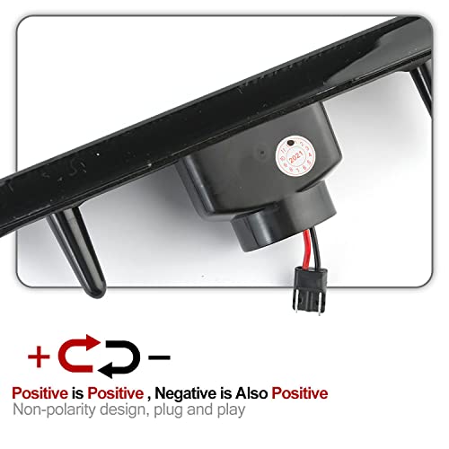 Nslumo Led Front Side Marker Lights Replacement For 1972-1993 Do'dge Ram D150 D250 D350 W250 Pickup Ramcharger, Smoke Lens Amber Led Pair Driver Passenger Side Turn Signal Parking Light Kit 3587436 #TOP6