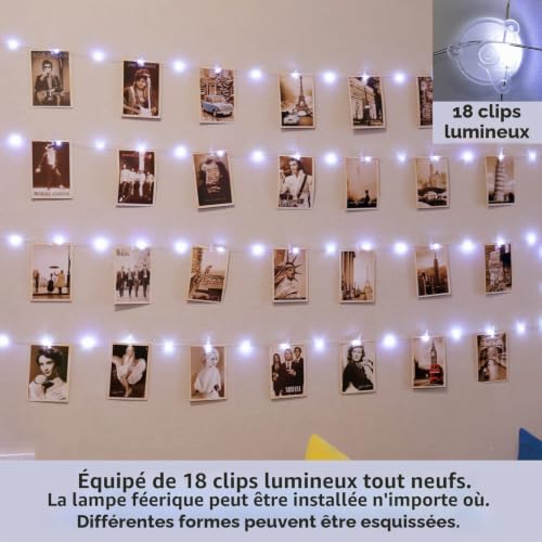 HXWEIYE Guirlande Lumineuse Photo 120LEDs 12M USB, Minuterie et 8 modes – vue 3