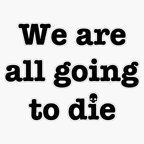 We Are All Going To Die Funny Existential Panic T Vinyl Bumper Sticker Decal 5"