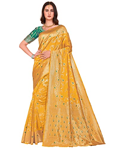Image of Glory Sarees Women's Banarasi Silk Saree With Blouse Piece (Kara164 Parent)