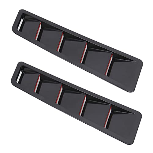 Riloer Car Air Flow Intake Cover Self-Adhesive Hoods Vents Bonnet Cover, Compatible with Most Vehicles, Black, 2 PCS