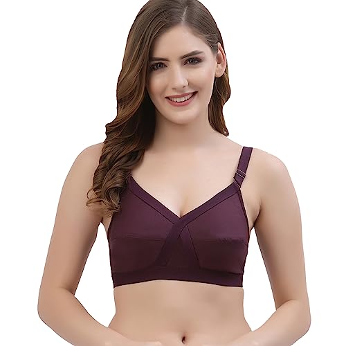 Image of Floret Women's Pure Cotton-Fabric Non Padded & Non-Wired Cut & Sew /Full Coverage Bra