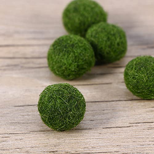Happyyami 5Pcs Artificial Moss Rocks Marimo Moss Balls Green Moss Balls Decorative Aquarium Stones Ornament For Vase Filler Fairy Garden #TOP7