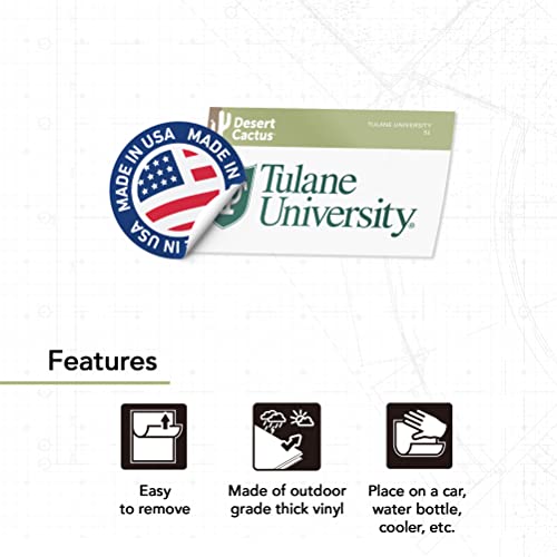 Autocollant bouteille eau vinyle Tulane University durable