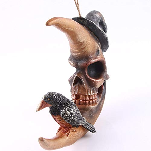 Petite statue créative lune et crâne pour décorer votre bureau - 5