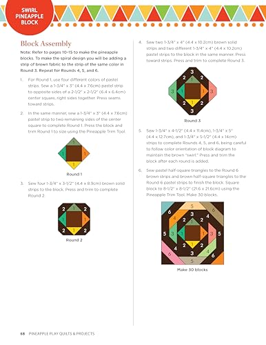 Pineapple Play Quilts & Projects, 2nd Edition: 18 Projects Using the Pineapple Trim Tool (Landauer) Create Perfect 6\", 8\", or 10\" Finished Blocks with No Math and No Measuring [Book Only] - Thumbnail 6