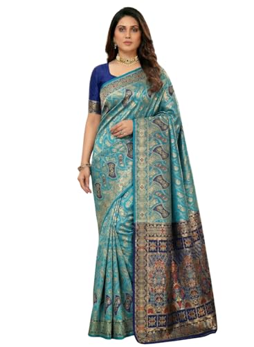Image of C J Enterprise Women's Pure Soft Silk Saree With Blouse Piece For Wedding (Damru-Patola)