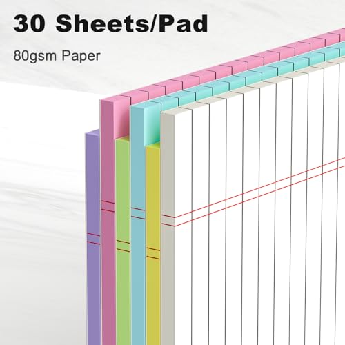 Bloc de notas resistente de 30 hojas con microperforado superior para hojas limpias de 20 lb 4