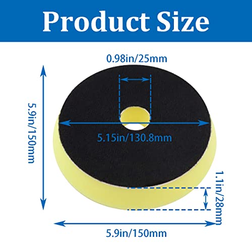 Image of Polishing Pads Kit 3pcs 5'' Orbital Buffer Pads Buffing Sponge Pads Polishing Foam Pad for Car Buffer Polisher Compounding,Polishing and Waxing O-012-B+Y+BK