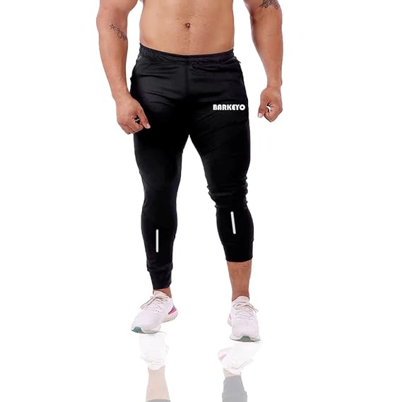 BARKEYO BK_Stripe_1 Trackpants Sports Wear for Men, Joggers for Men, Jeggings for Men, Trackpants with Two Side Zipper Pocket for Sports Gym Athletic Training Workout Running