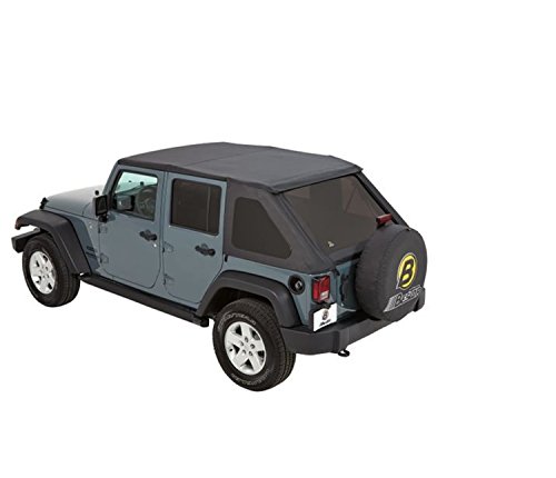Bestop 56823-35 Black Diamond Trektop NX Complete Frameless Replacement Soft Top with with Sunrider Sunroof Feature for 2007-2017 Wrangler Unlimited DISCONTINUED BY MANUFACTURER