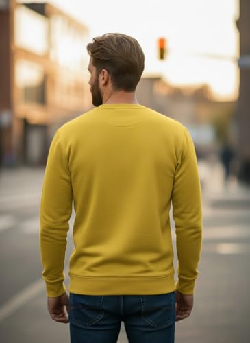 Image of Mack Jonney Men Regular Fit Fleece ||Black||Round Neck Solid||Sweatshirt-JM3911