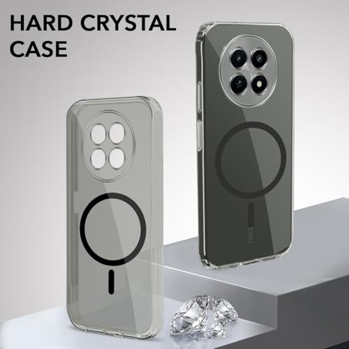 Image of Jkobi Lifetime Anti-Yellow MagSafe Compatible Clear Back Cover Case for Realme C65 5G (Sleek Hard Crystal | Shockproof and Camera Protection)