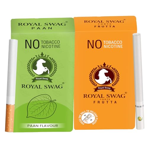 Image of ROYAL SWAG Ayurvedic Herbal Cigarettes 100% Tobacco Free 100% Nicotine Free Cigarettes Frutta, Mint Flavoured | Smoking Cessation(Pack Of 2)