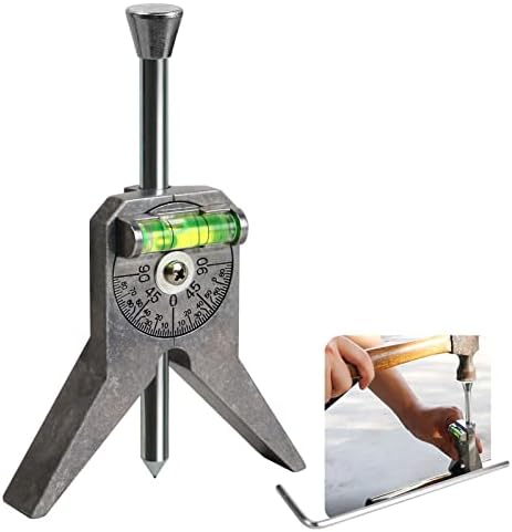 Anblak Pipe Center Finder, Pipefitter Tools w/Centering Head, Pipe Fitting Tools Center Finder Tool to Measure Pipe Diameter Over 0.5" and Up, 4" Y-Type Base Fitted with Dial Bubble Protractor.