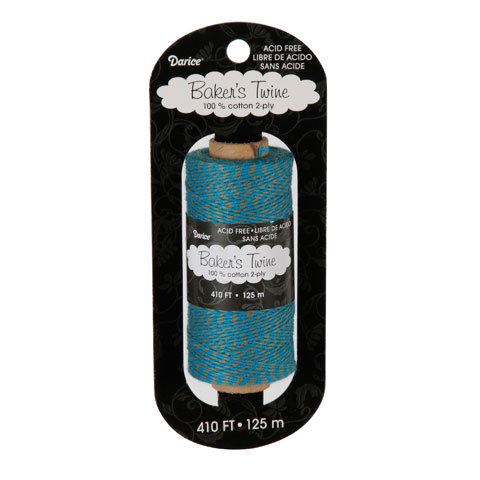 Ficelle turquoise et gris 125 m Darice, cordon tressé haut de gamme