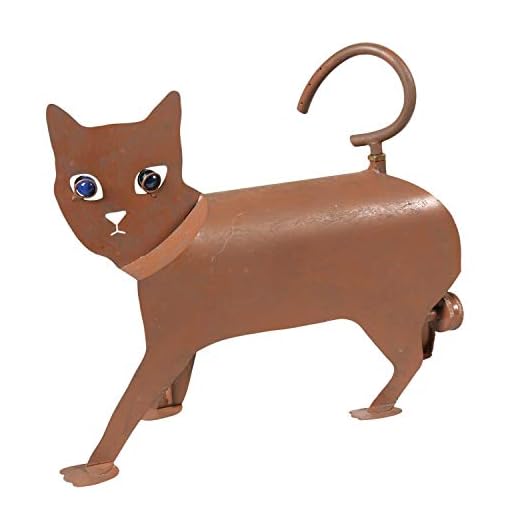 WHAT ON EARTH Spinning Tail Cat Sprinkler - Iron Animal Sculpture Lawn and Garden Watering Yard Art