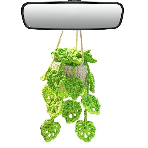 KERALI Decoración de ganchillo para plantas en maceta de coche, cesta de punto para plantas en maceta, accesorios de coche de ganchillo, accesorios de plantas en maceta de coche, decoración para novia