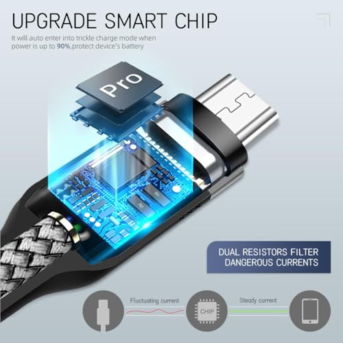 Image of USB A to Micro USB V8 Cable, Fast Charging & Stable Data Transfer, Durable Black Braided Charging Cord for Android Phones & Accessories (Free Cable Protector)