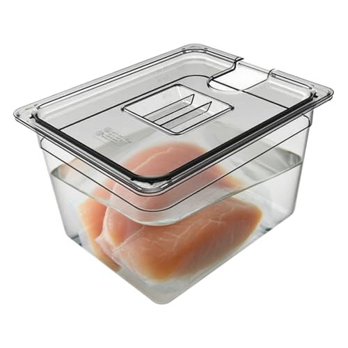 Sous Vide - Contenitore con coperchio, trasparente, per alimenti, resistente al calore, per cucina e ristorante (6 l/11 L)
