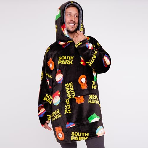 South Park Hoodie Blanket for Men and Teenagers - Cosy Oversized Fleece Hoodie One Size Sherpa Hood - Gifts for Him Multi4