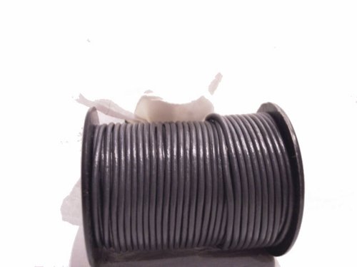Genuine Leather Round Cord 1mm Grey - 5 Yards (15 feet)