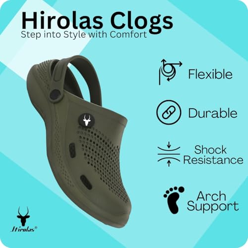 Image of Hirolas Men's Fluffy Black Eva Cushioned Strap Clogs