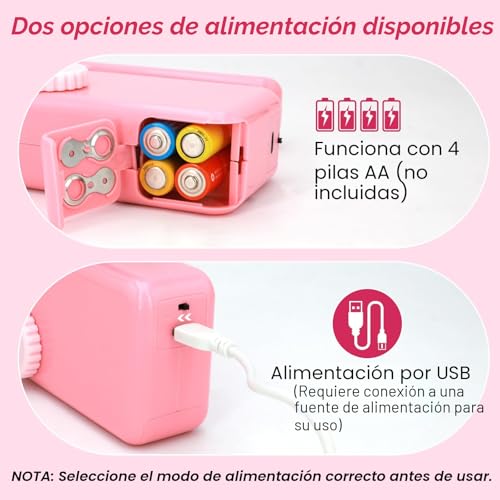 Miniatura 4 de Ykall Máquina De Coser Mini Portátil Eléctrica, 2 Velocidades Y Costura Rápida, Compacta, Ligera Y Fácil De Usar, Ideal Para Ropa, Telas Y Viajes Rosa