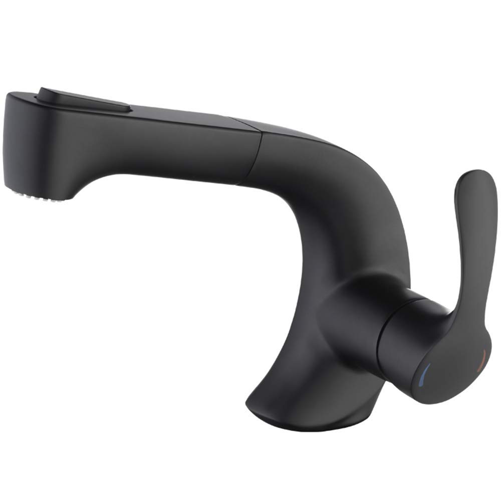 Robinet mitigeur de lavabo en laiton massif noir pour salle de bain chic