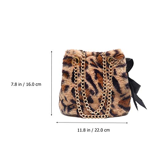 KESYOO Bolsa de Ombro de Pelúcia da Moda Bolsa de Corpo Cruzado para Mulheres Senhora (Cáqui)