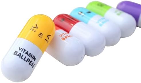 Pill Shape Scaleable Expression 6 Colors Ball-pen 1set 6pcs