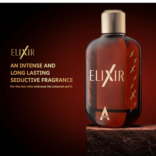 Atralia Elixir Eau de Parfum 100ML | Fresh Amber Woody Perfume for Men | Long Lasting Fragrance with Mint, Lavender, Bergamot, Amber & Vanilla