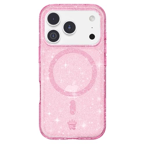 VELVET CAVIAR for iPhone 18 Pro Case Clear | Pink Stardust Glitter | Compatible with MagSafe | 16ft Drop Tested | Scratch Resistant | Cute Girly Protective Cover for Women | Sparkly