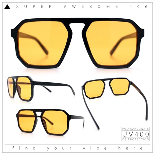 SA106 Mens Octagon Geometric Plastic Racer Mob Pilots Sunglasses2