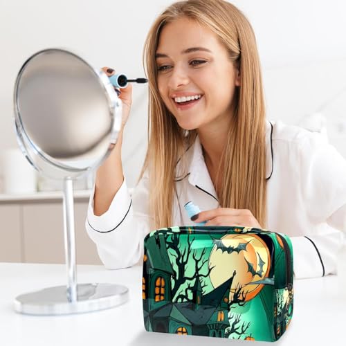 Pochette maquillage citrouilles Halloween double zip de voyage - 6