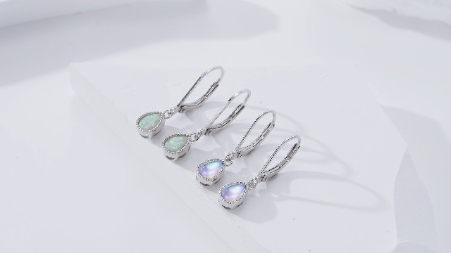 Orecchini Pendenti In Argento Sterling 925 Con Pietra Di Luna E Nodo Celtico - Regalo Donna MEDWISE