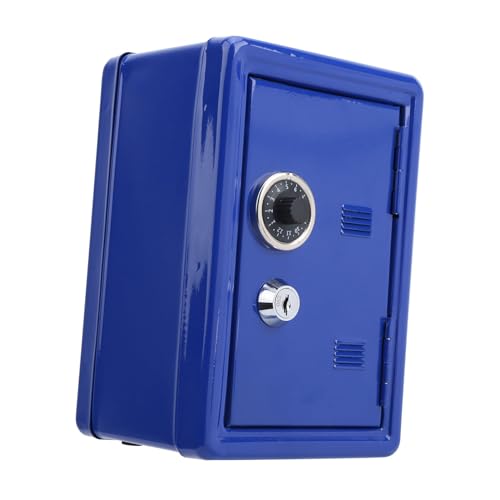 Cocoarm Mini Tirelire à Clés pour Enfants, Construction en Métal avec Fente pour Pièces de Monnaie, Coffre-fort Amusant pour les économies des Enfants à la Maison, 18x12x10cm (BLUE)