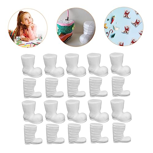 20pcs Polystyrene Froth Christmas Boots Craft Decorations for Holiday Party School Projects Creative Christmas Ornaments for Boys and Girls to Paint and Decorate4