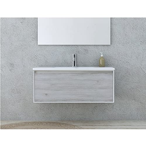 Badezimmerschrank 100 cm mit Schublade Cover