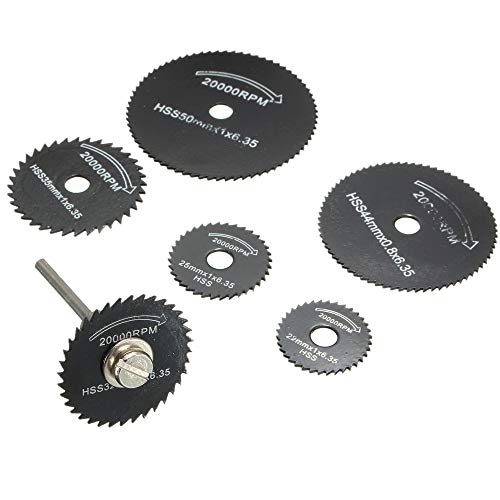 6Pcs 1/8" Hss High Speed Steel Circular Saw Blades For Dremel Drills Rotary Tool W/Shank By Yeezugo #TOP1