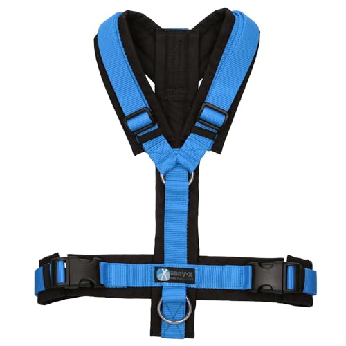 Anny-X Brustgeschirr Fun Schwarz-Blau | Hundegeschirr Größe S (Brustumfang 52-64 cm)