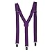 Suspenders - Solid Purple Adjustable Braces with Silver Clips by CoverYourHair