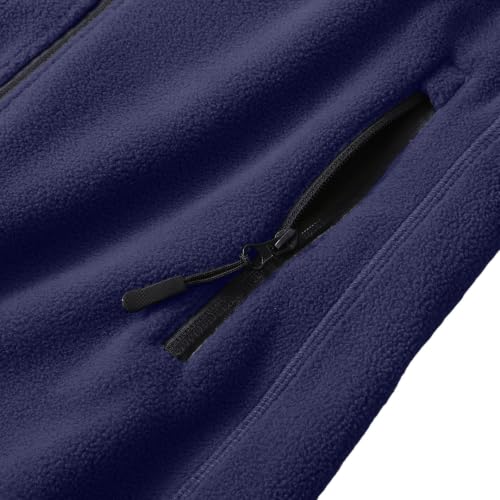 Fleece Jacket for Men Stand Collar Full Zip Sweatshirt Zipper Pocket - image 5