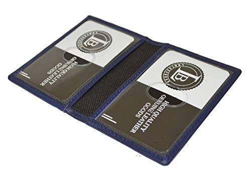 Slim Thin Leather Credit Card Double ID Windo Mini Wallet Bifold Driver License Safe3