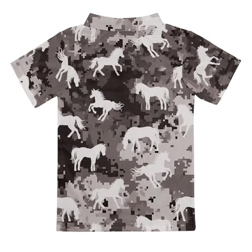 Girls & Boys Polo Shirt Cute Animal Design Short Sleeve Summer Hawaiian Beach Holiday 3-12 Years2